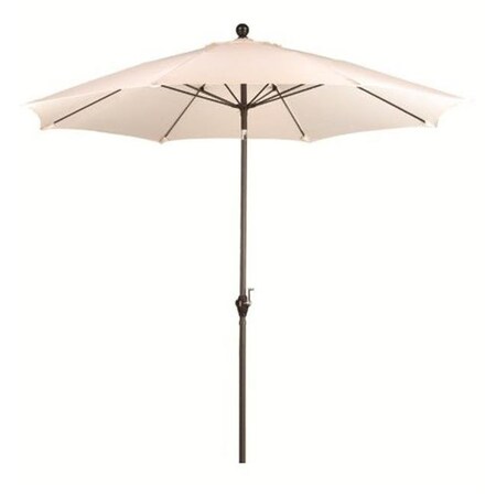 California Umbrella California Umbrella ALUS908117-P10 9 ft. Wind Resistance Fiberglass Pulley Open Market Push Tilt Umbrella - Bronze and Polyester-Natural ALUS908117-P10